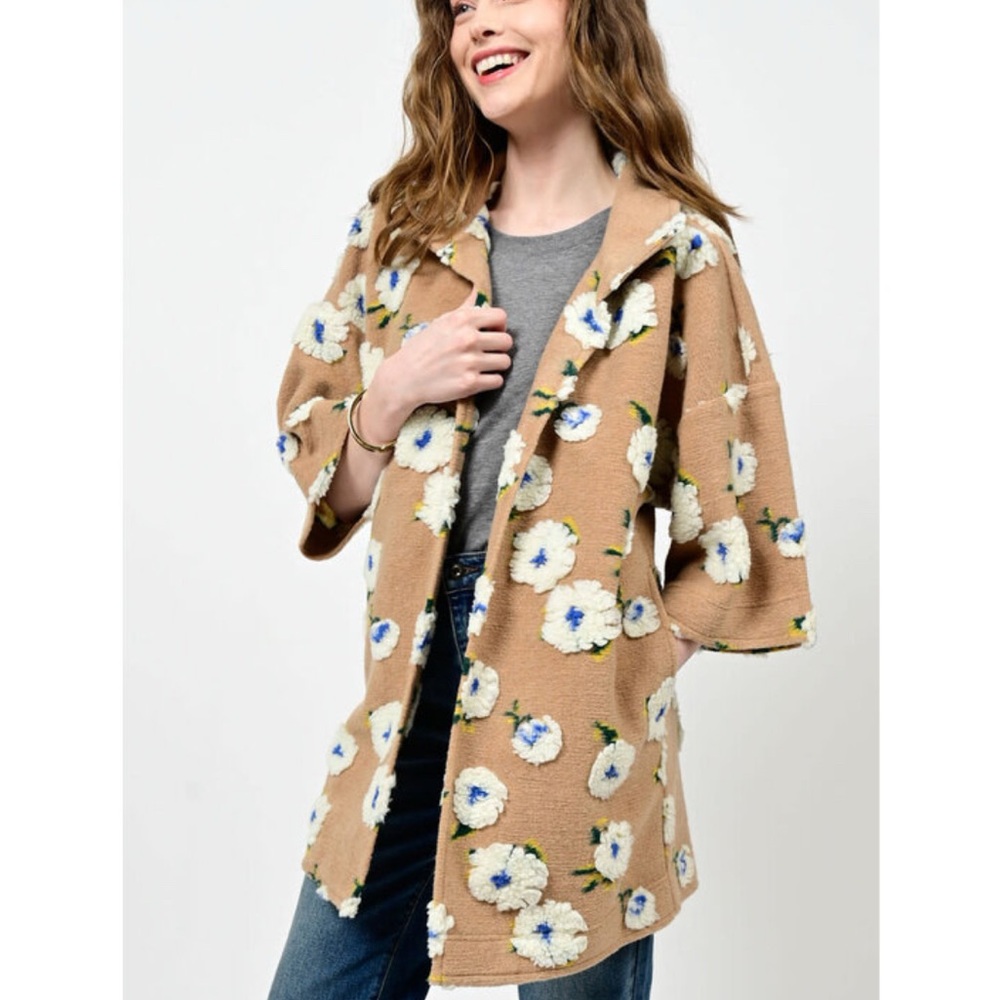 IVY JANE 3D FLOWER COAT JACKET